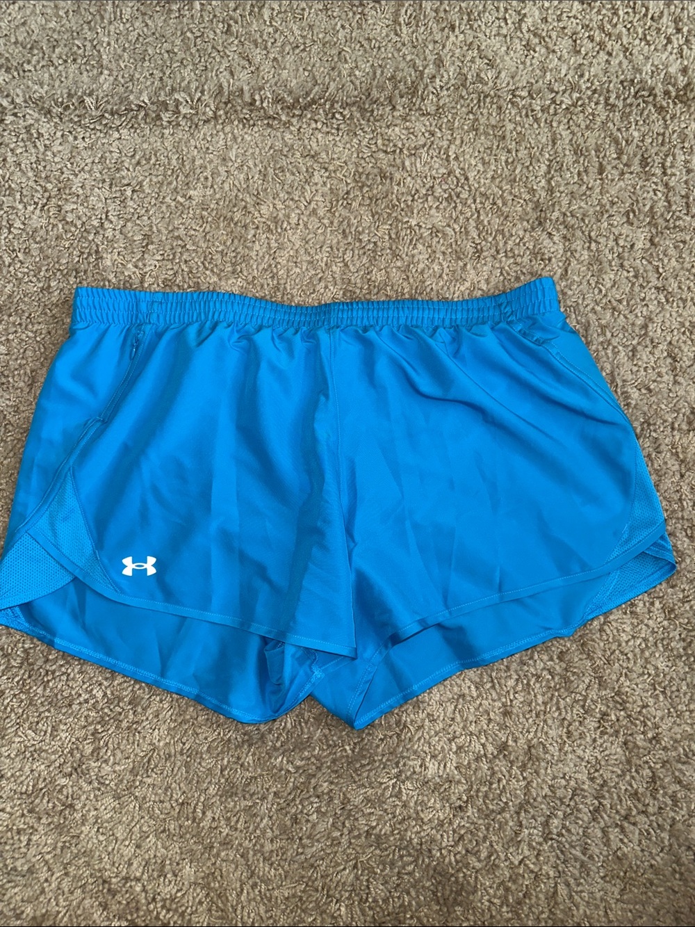 NWT Under Armour Fly By 3” Blue Shorts (2XL)